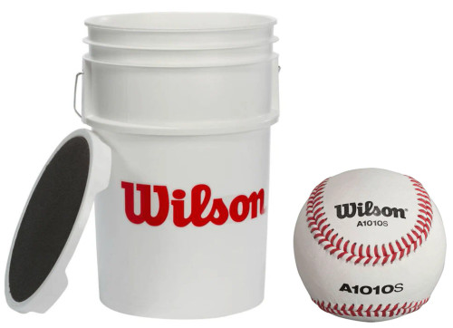 Wilson Bucket of Baseballs with 3 Dozen A1010 X-Outs Baseballs Combo, WL-WTA1098XOUT