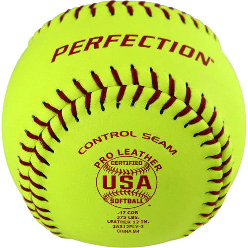 Baden PERFECTION Series Leather USA ASA Fastpitch Softballs, 47/375, 12 inch, Dozen, 2A312FLY-3