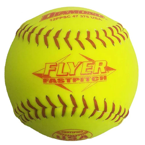 Diamond FLYER Synthetic USA ASA Fastpitch Softballs, 47/375, 12 inch, Dozen, 12FPSC47375USA