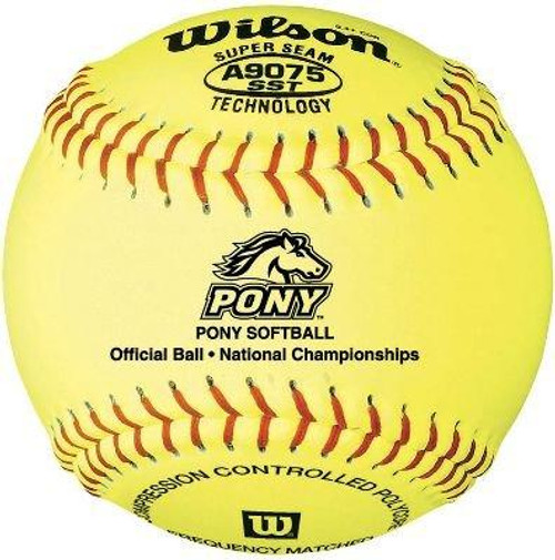 Wilson Pony League 12" Fastpitch Softball, One Dozen, A9075BSST