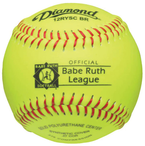 Diamond Babe Ruth Synthetic 12" Fastpitch Softball, One Dozen, 12RYSCBR