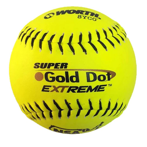 Worth SUPER Gold Dot EXTREME Syco NSA Icon Slowpitch Softballs, 44/400, 12 inch, Dozen, NI12CY