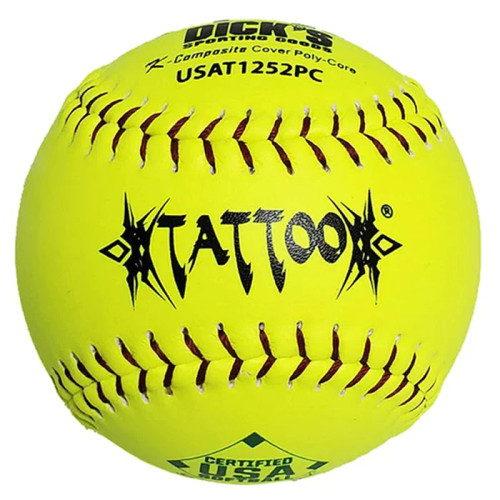 AD Starr Tattoo USA (ASA) 12” Slowpitch Softball, One Dozen, USAT1252PC