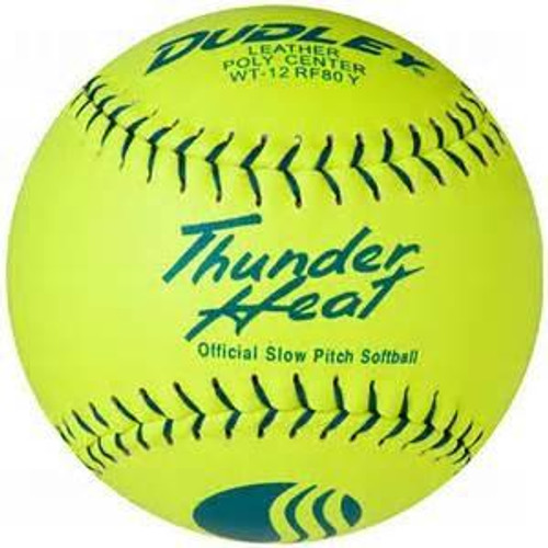 Dudley WT12 Thunder Heat Classic M USSSA 12” Slowpitch Softball, One Dozen, 4U551Y