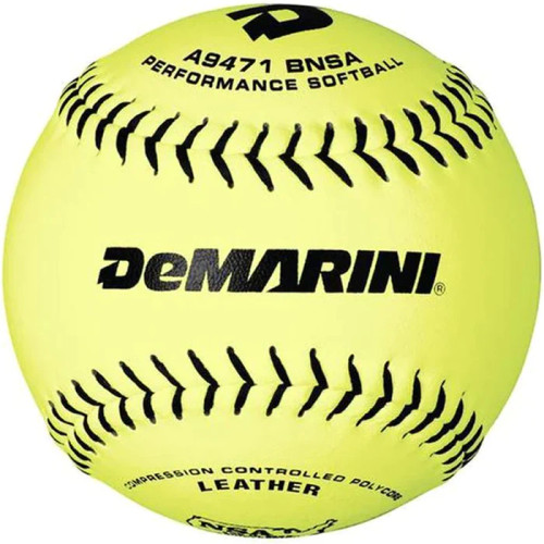 DeMarini Leather NSA ICON Slowpitch Softballs, 44/400, 12 inch, Dozen, WTA9471BNSA