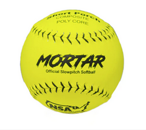 Short Porch MORTAR 44/400 NSA Icon Composite Slow Pitch Softball (Dozen), SPMORTAR-ICON