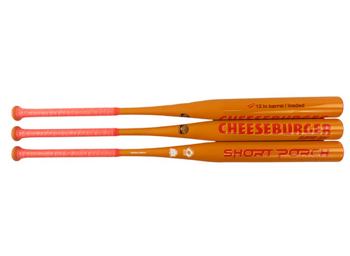 2025 Short Porch CHEESEBURGER KEVLAR/SPIN TECH SSUSA Senior Slow Pitch Softball Bat, 12 in Barrel, SP-CB