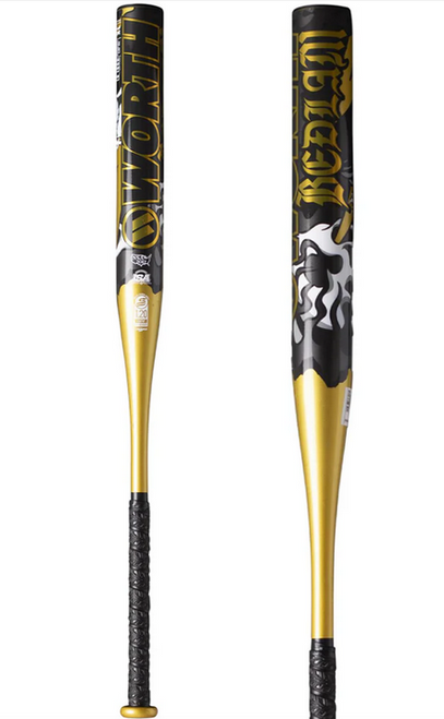 2026 Worth Bedlam GOLD XL Endloaded USSSA Slow Pitch Softball Bat, 13 in Barrel, WSU5BEDG1L