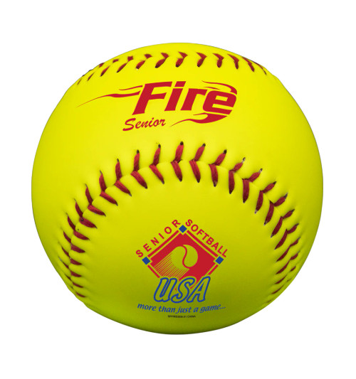 Baden Senior FIRE Synthetic SSUSA Slowpitch Softballs, 44/375, 12 inch, Dozen, SPFIRESEN