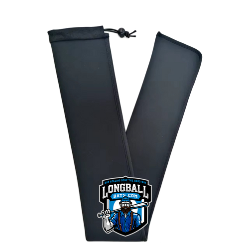 LongballBats.com Premium Neoprene Baseball or Softball Bat Sleeve, Reusable, Black