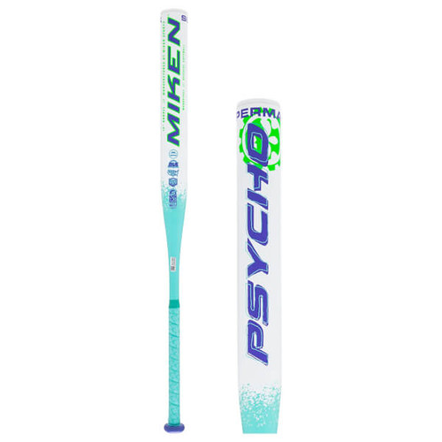 Miken PSYCHO SuperMax Endloaded Dual-Stamp USSSA ASA Slow Pitch Softball Bat, 13.0 in Barrel, MP13X1-White