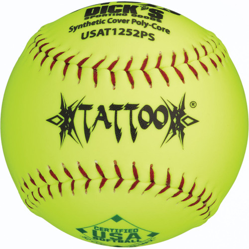 AD Starr TATTOO Synthetic USA ASA Slowpitch Softballs, 52/300, 12
