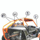 Custom Cage Bung and Bracket Kit Polaris RZR XP 1000, High Lifter Edition, and Turbo (2 Seater Models Only)
