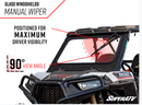 Polaris General 1000 Glass Windshield with Sliding Vents, DOT Approved Automotive Safety Glass