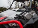 Polaris RZR S 1000 Flip Down Windshield - Polaris RZR 1000 Flip Down Windshield close up of hood attachment.
