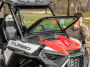 Polaris RZR XP Turbo & XP 4 Turbo Flip Down Glass Windshield, DOT Laminated Glass, Steel Frame, Manual Wiper