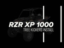 Polaris RZR XP Turbo S Tree Kickers, Steel Nerf Bars with Rear Suspension Guard, Wrinkle Black or Red