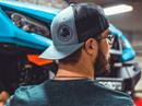 Gray and Black Rhino Axles Trucker Hat