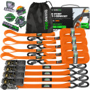 Rhino USA 1" x 15' Ratchet Tie-Down Set (4-Pack)