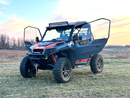 Polaris General Hard Coated Polycarbonate Upper Doors Kit - opened with factory doors