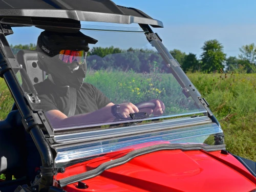 Honda Pioneer 520 Flip Windshield - Honda Pioneer 500 Scratch Resistant Flip Windshield