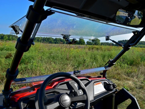 Honda Pioneer 520 Flip Windshield - Honda Pioneer 500 Scratch Resistant Flip Windshield