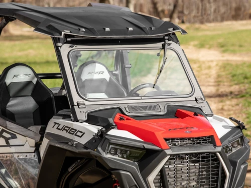 Polaris RZR XP 1000 & XP 4 1000 Flip Down Glass Windshield, DOT Laminated, Wiper and BreezeRite Vent