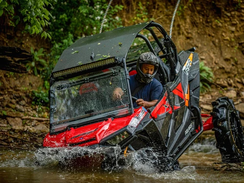 Polaris RZR XP 1000 & XP 4 1000 Flip Windshield, Gas Struts, Hard-Coated Polycarbonate