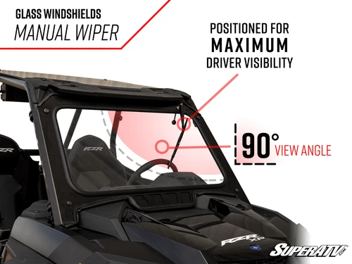 Polaris RZR XP 1000 & XP 4 1000 DOT Glass Windshield with Wiper and Vent, Light Tint