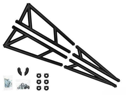 Polaris RZR XP 4 Turbo Nerf Bars, 1.75" Steel Tube Rock Sliders, Bolt-On, UV-Resistant Powder Coat