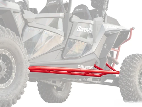 Polaris RZR XP 4 Turbo Tree Kickers, 1.75" Steel Tube Nerf Bars, Cross-Braced, Rear Wheel Protection