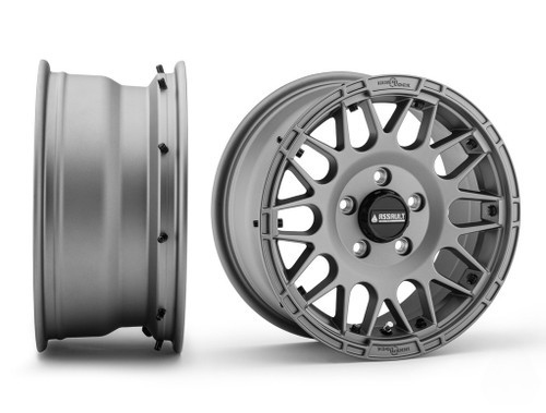 Standard XT Warrior Tires 30x10x15 on 15x7 Assault Industries Hellfire Matte Titanium Wheels 4/156 Pattern