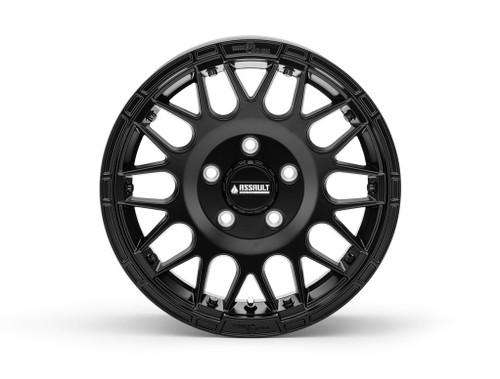 Sticky XT Warrior Tires 32x10x15 on 15x7 Assault Industries Hellfire Satin Black Wheels 4/136 Pattern