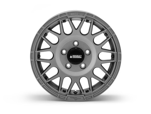 Sticky XT Warrior Tires 35x10x15 on 15x7 Assault Industries Hellfire Matte Titanium Wheels 4/156 Pattern