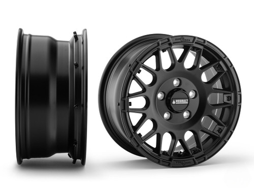 Sticky XT Warrior Tires 35x10x15 on 15x7 Assault Industries Hellfire Satin Black Wheels 4/136 Pattern