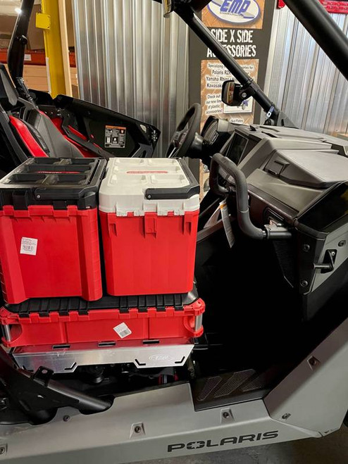 Polaris RZR PRO-XP and Turbo R "Milwaukee Pack Out" Rack (replaces passenger seat) Polaris RZR PRO-XP and Turbo R "Milwaukee Pack Out" Rack (replaces passenger seat)
