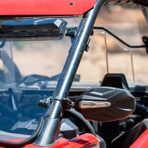 Polaris RZR Photon Series Side View Mirrors with Cast Aluminum Body & Bezel - 1.75" Round Tube Mount