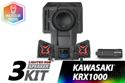 2020-2024 Kawasaki KRX1000 2-Seater V-Sepc 3-Speaker Audio-Kit w/JVC Headunit with Backup Camera