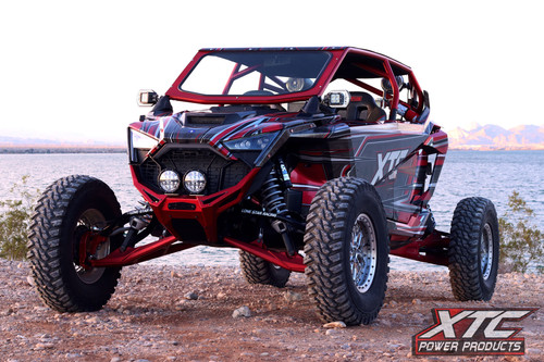 SIX12 Billet UTV Side Rear View Mirrors with Rigid Industries  LED Lights with Amber Backlit Turn Signal Lights