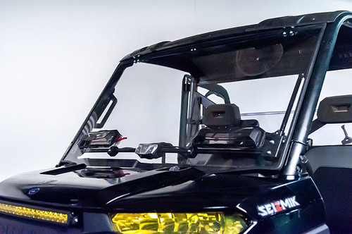 Flip-Up Vented Windshield (Scratch Resistant Polycarbonate) — Polaris Midsize Size Pro-Fit Ranger