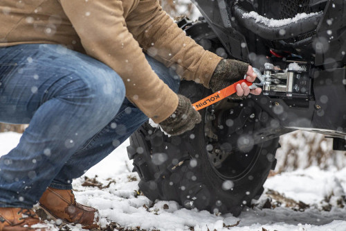 Kolpin UTV Winch Kit - 3500 lb with Steel Cable & Mounting Bracket