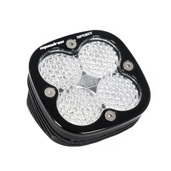 Flush Mount LED Light Pod Angled Black Clear Lens Work/Scene Pattern Squadron Sport Baja Designs Flush Mount LED Light Pod Angled Black Clear Lens Work/Scene Pattern Squadron Sport Baja Designs