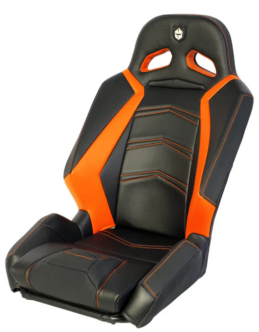 Pro Armor Polaris RZR XP & RZR XP 4 Front Suspension Seat - Black / Orange