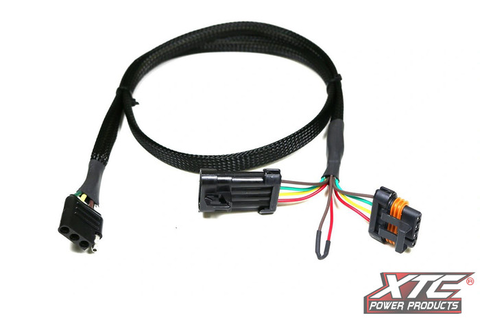 Polaris General Plug & Play Trailer Light Adapter. OEM Connector to 4 Flat Molded Connector & License Plate Power