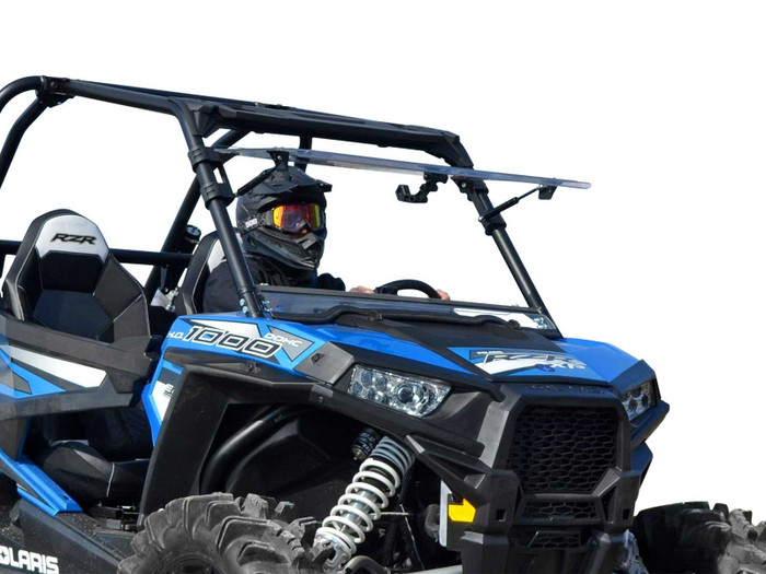 Polaris RZR XP Turbo & XP 4 Turbo Flip Windshield, 3 Positions, Hard-Coated 1/4" Polycarbonate, USA Made - Polaris RZR 900 / 1000 Scratch Resistant Flip Windshield