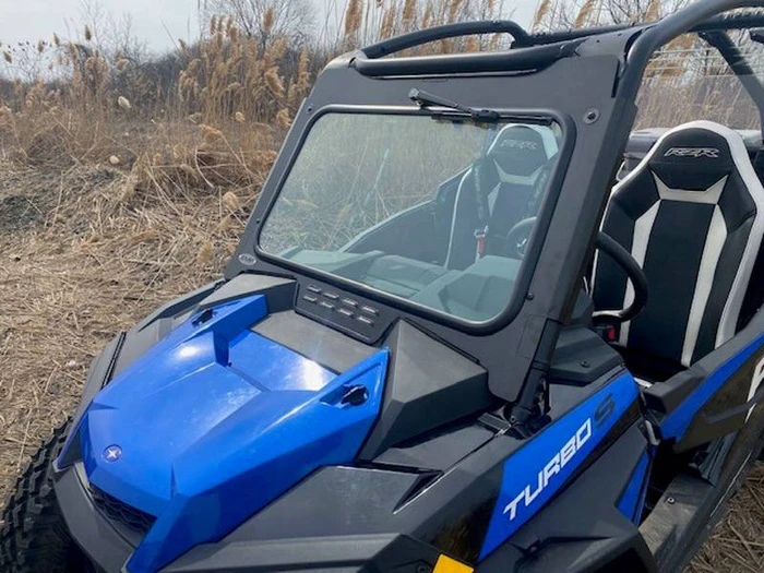 Polaris RZR Turbo S Laminated Glass Windshield with hand wiper