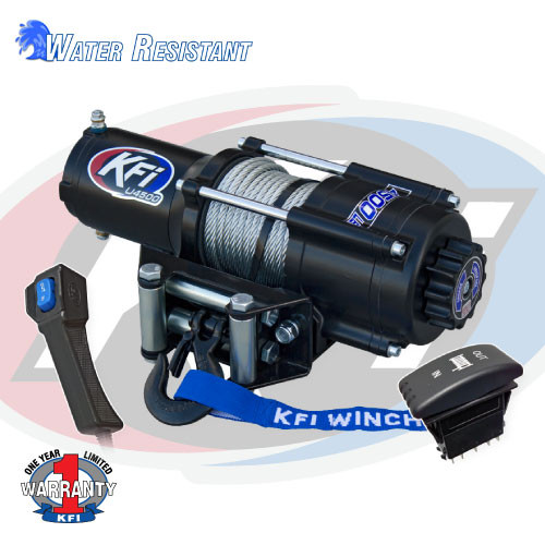 KFI 4500 lb UTV Winch with Steel Cable, Fairlead & Remote