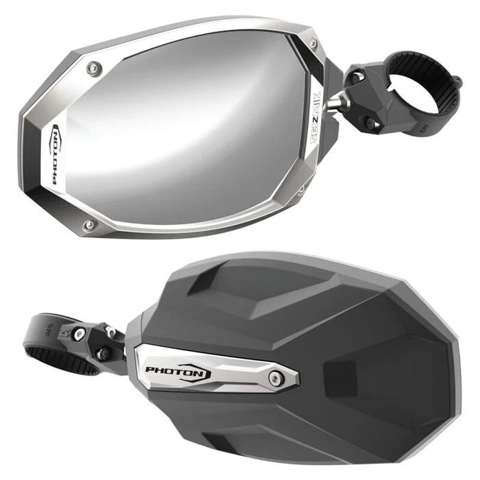 Can-Am Commander Photon Series Side View Mirror with Cast Aluminum Body & Bezel (Pair)