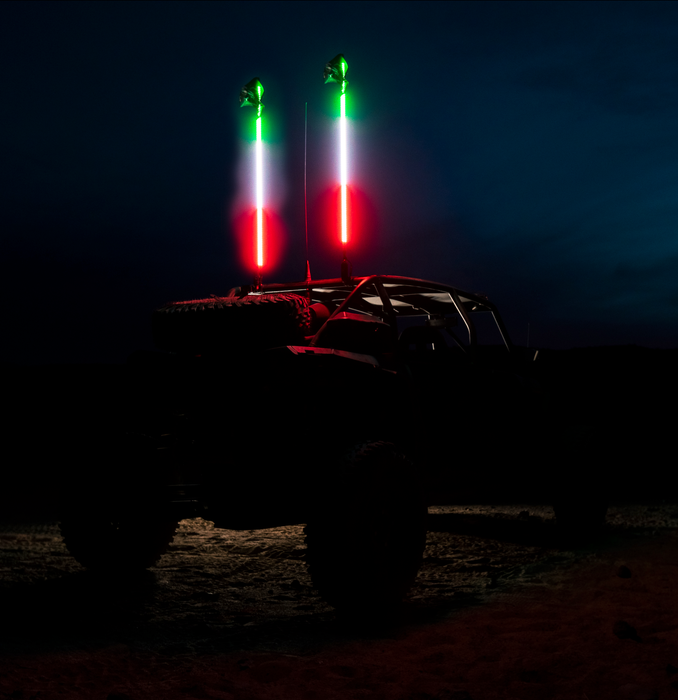 Red, White, & Green Hyper UTV Whip