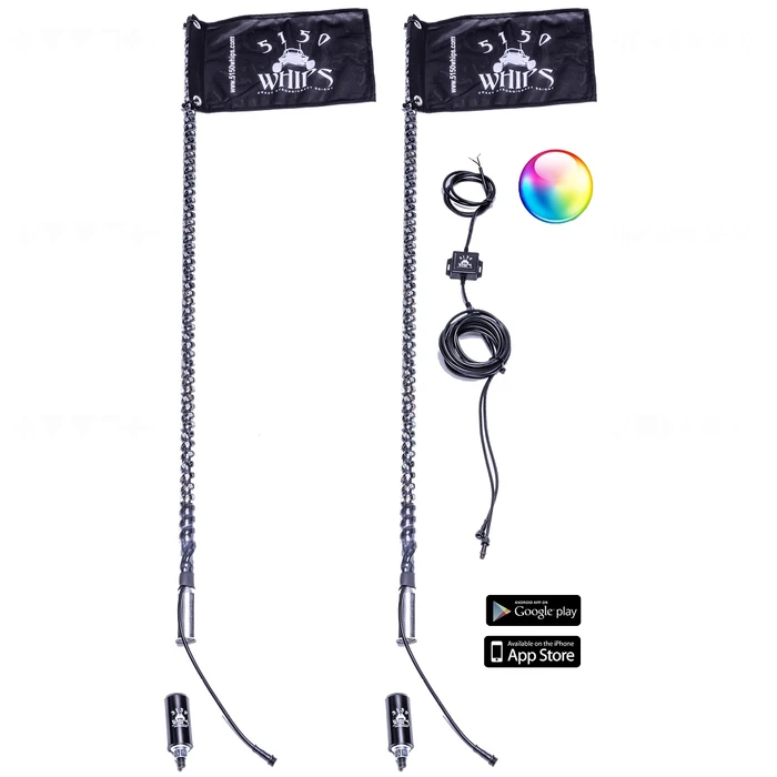 5150 Whips 187 Series LED Whips (Pair) | Bluetooth UTV LED Whips